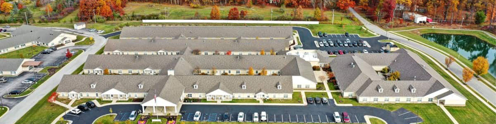 Aerial view of the Park Place Senior Living community in Fort Wayne, Indiana